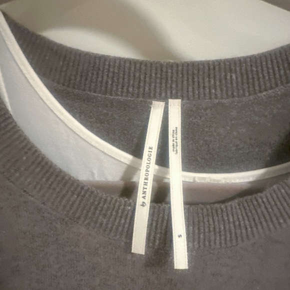 Anthropologie Twofer Gray Sweater with White dress - Picture 3 of 7